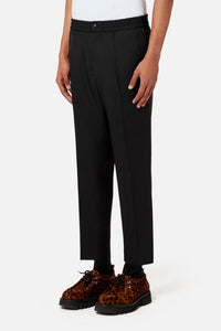 Pantalon à taille elastiquée en laine - Black