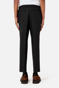 Pantalon à taille elastiquée en laine - Black