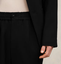 Pantalon à taille elastiquée en laine - Black