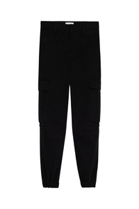 Cargo trousers with elasticated hems - Black