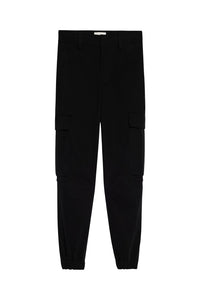 Pantalon cargo à ourlets élastiqués - Black