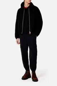 Cargo trousers with elasticated hems - Black