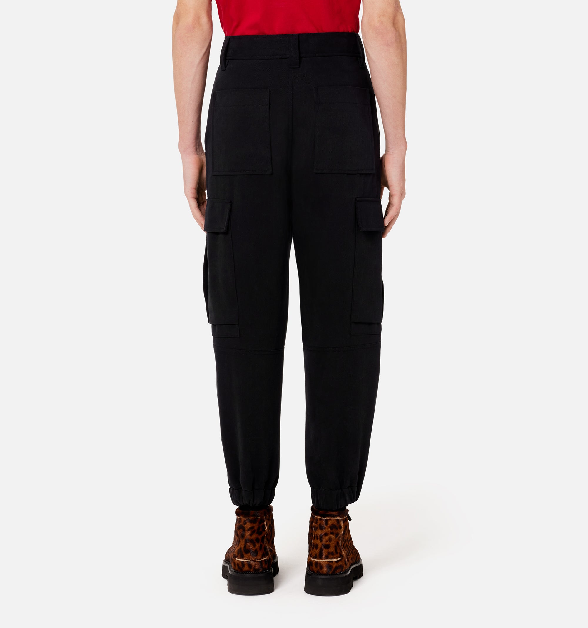 Pantalon cargo à ourlets élastiqués - Black