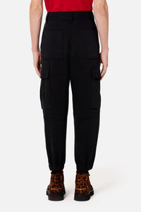 Cargo trousers with elasticated hems - Black