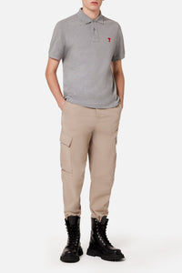 Pantalon cargo à ourlets élastiqués - Beige