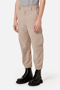 Pantalon cargo à ourlets élastiqués - Beige