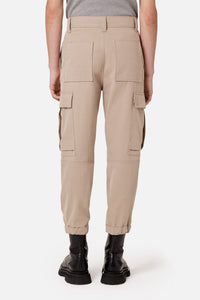 Pantalon cargo à ourlets élastiqués - Beige