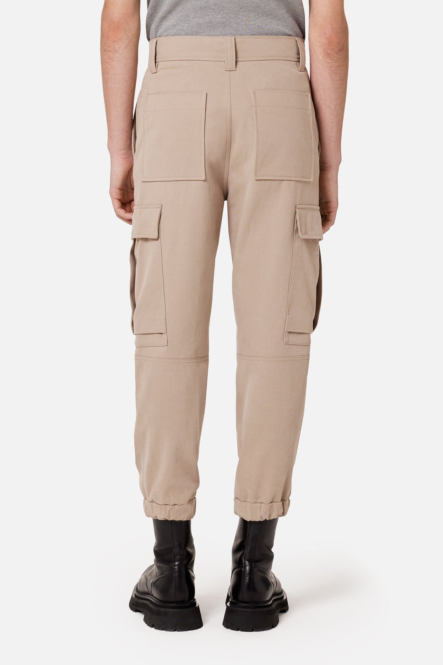 Pantalon cargo à ourlets élastiqués - Beige