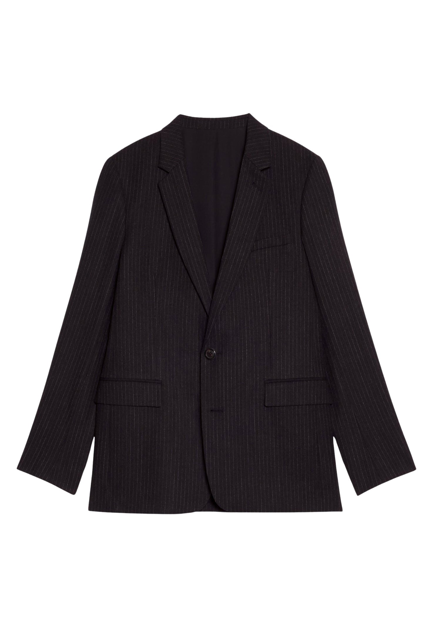 Blazer rayé à boutons en laine - Grey