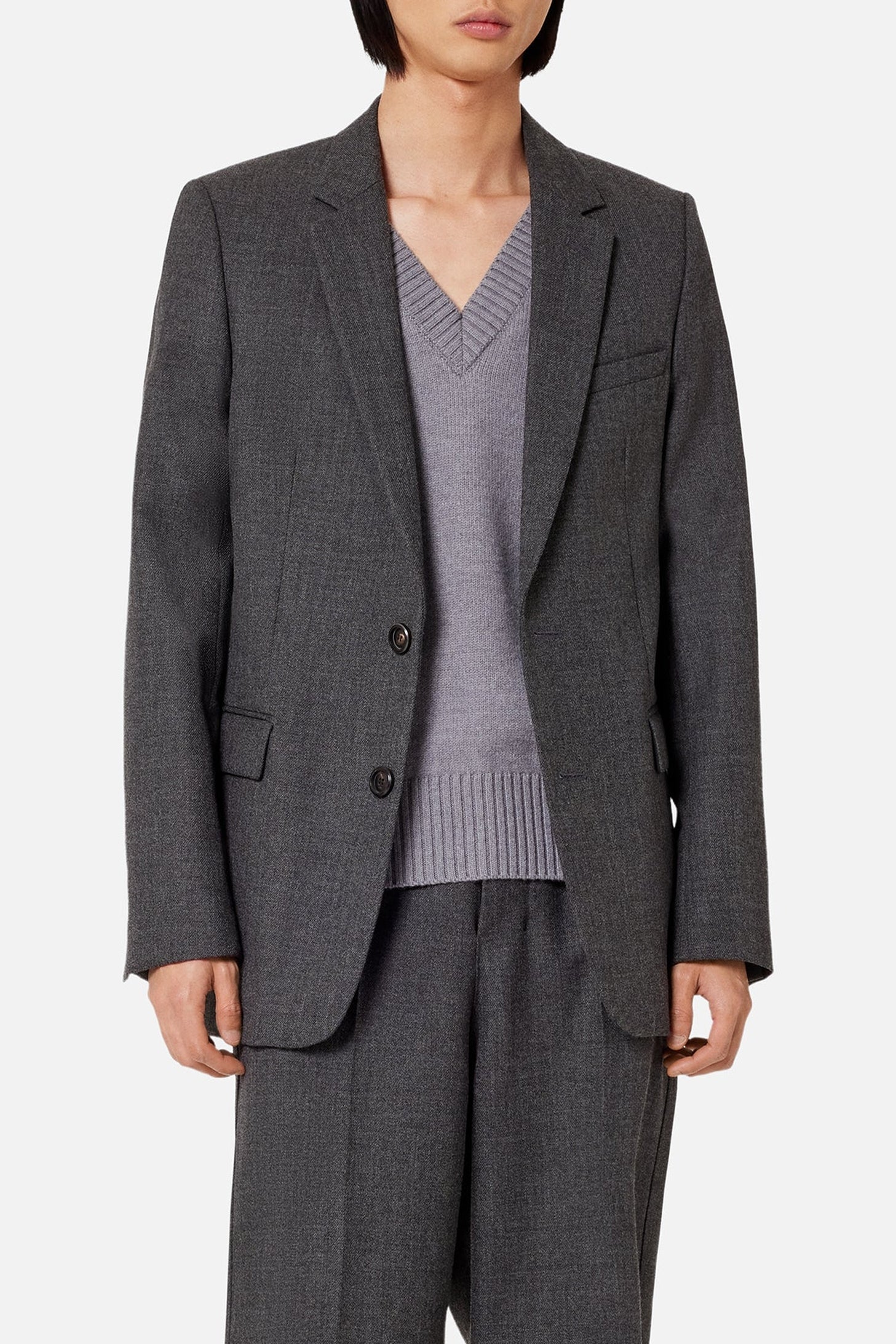 Blazer à boutons en laine - Grey