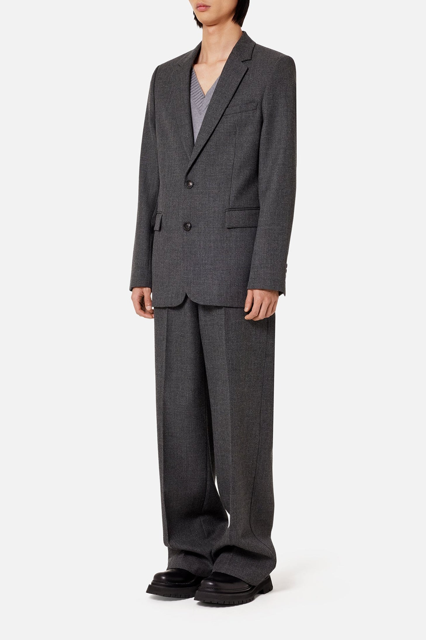 Blazer à boutons en laine - Grey