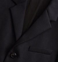 Blazer à boutons et poches passepoilées en laine - Black