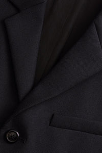 Blazer à boutons et poches passepoilées en laine - Black