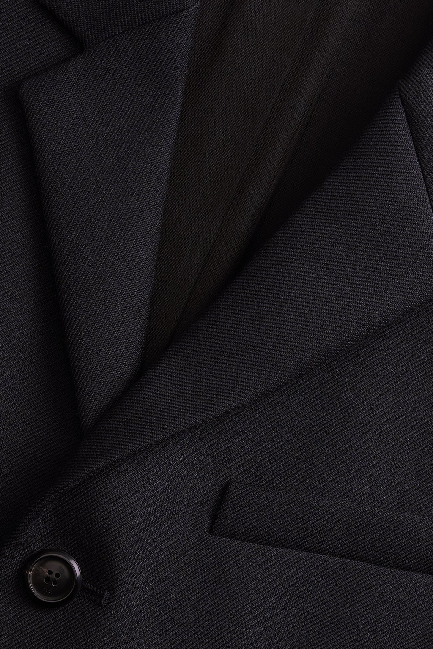 Blazer à boutons et poches passepoilées en laine - Black