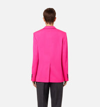 Blazer ajusté à boutons en laine - Fuchsia