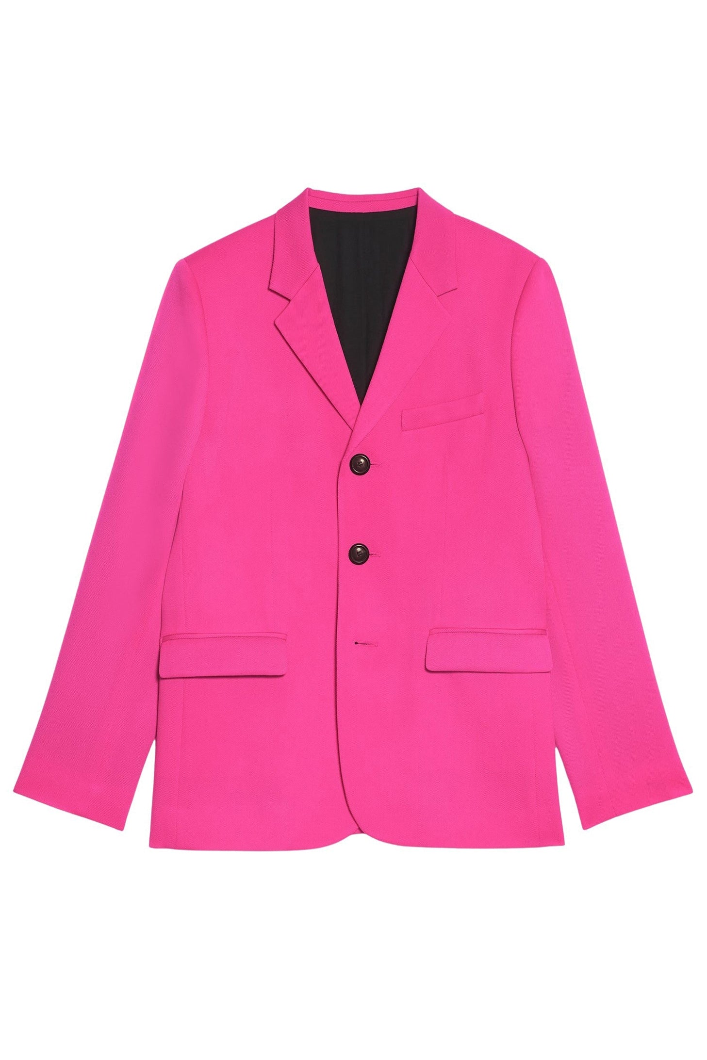 Blazer ajusté à boutons en laine - Fuchsia