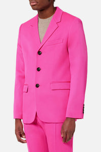 Blazer ajusté à boutons en laine - Fuchsia