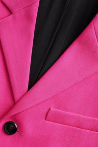 Blazer ajusté à boutons en laine - Fuchsia