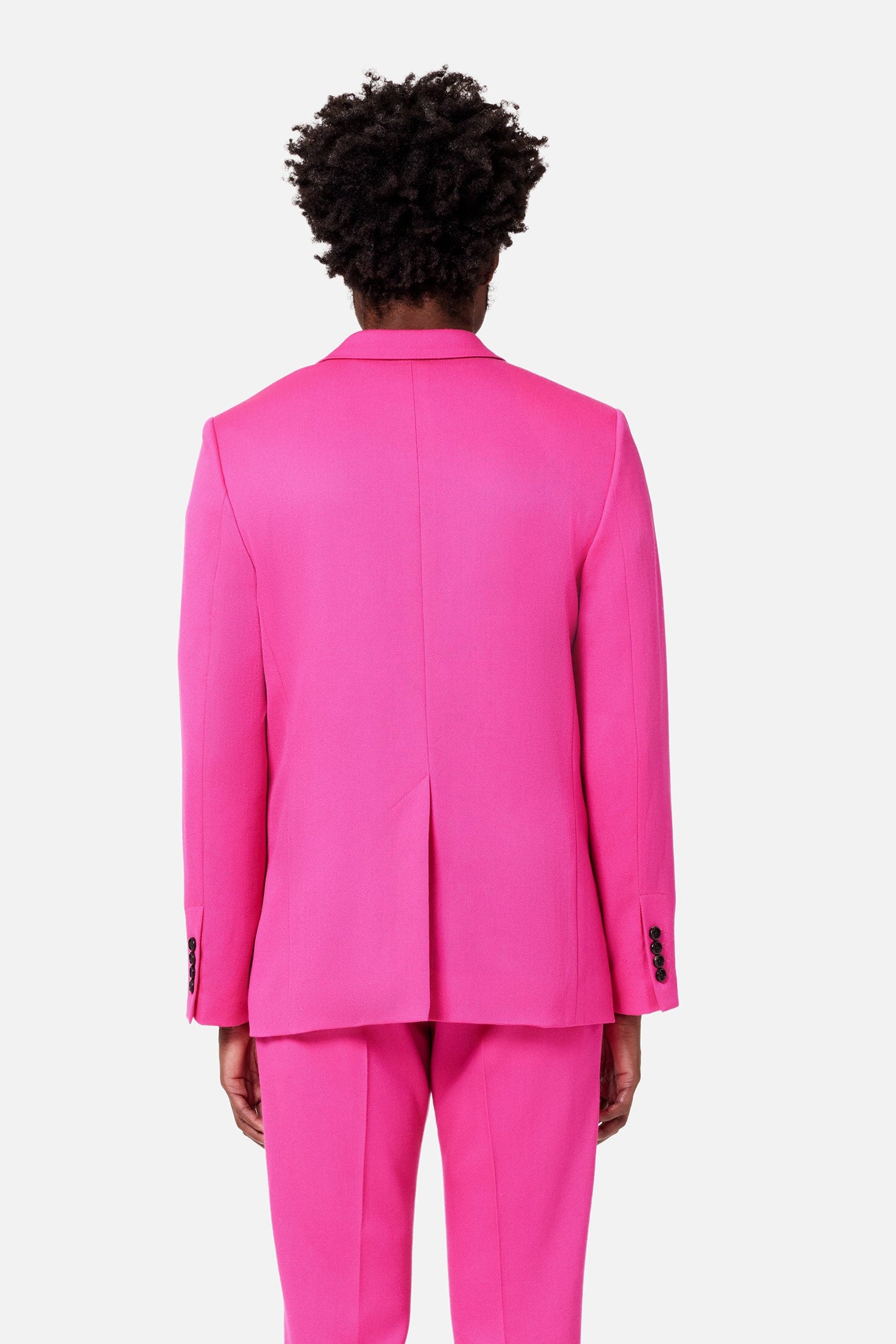 Blazer ajusté à boutons en laine - Fuchsia