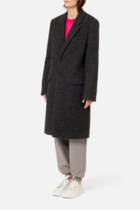 Manteau à boutons en laine - Grey