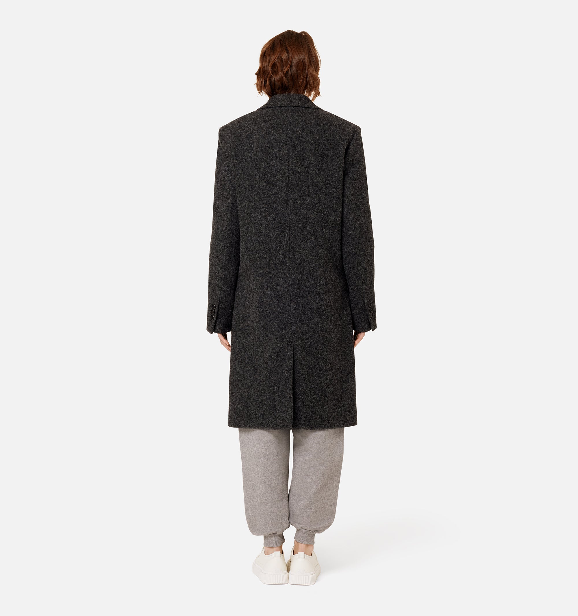 Manteau à boutons en laine - Grey
