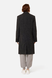 Manteau à boutons en laine - Grey