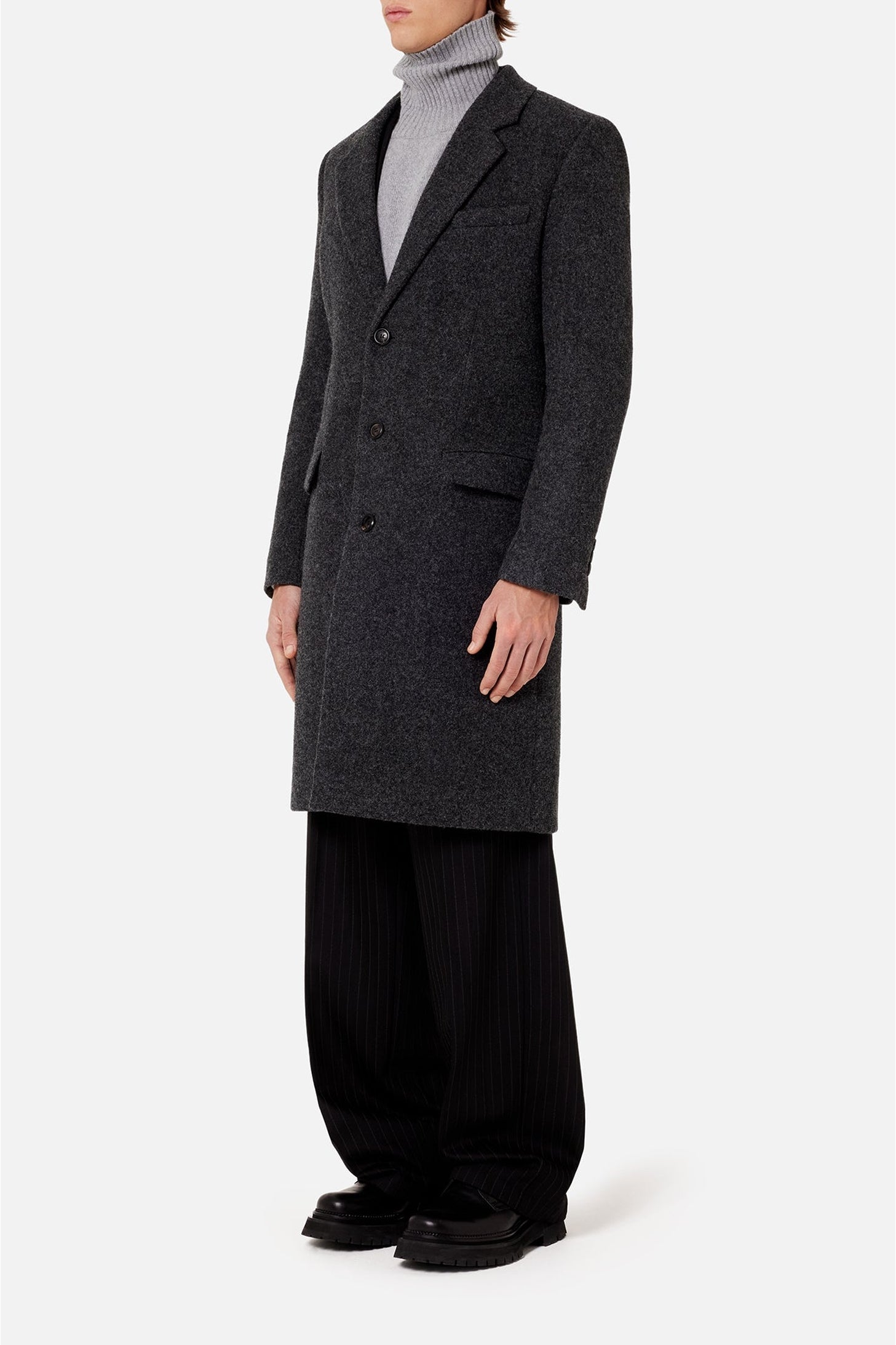 Manteau à boutons en laine - Beige