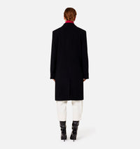 Manteau croisé en laine - Black