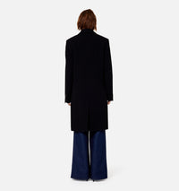 Manteau croisé en laine - Black