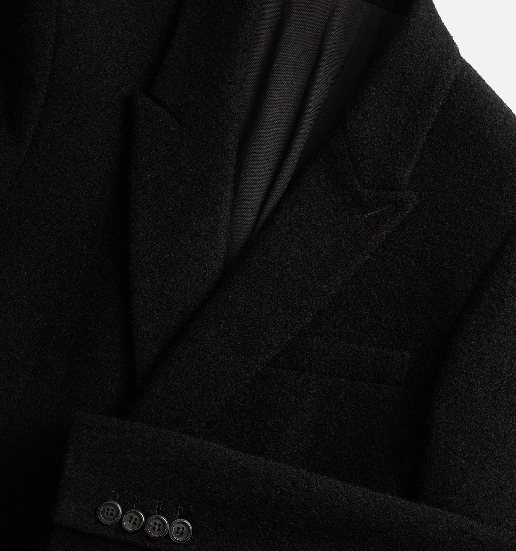 Manteau croisé en laine - Black