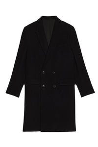 Manteau croisé en laine - Black