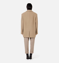 Manteau court structuré en laine - Beige