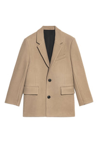Manteau court structuré en laine - Beige