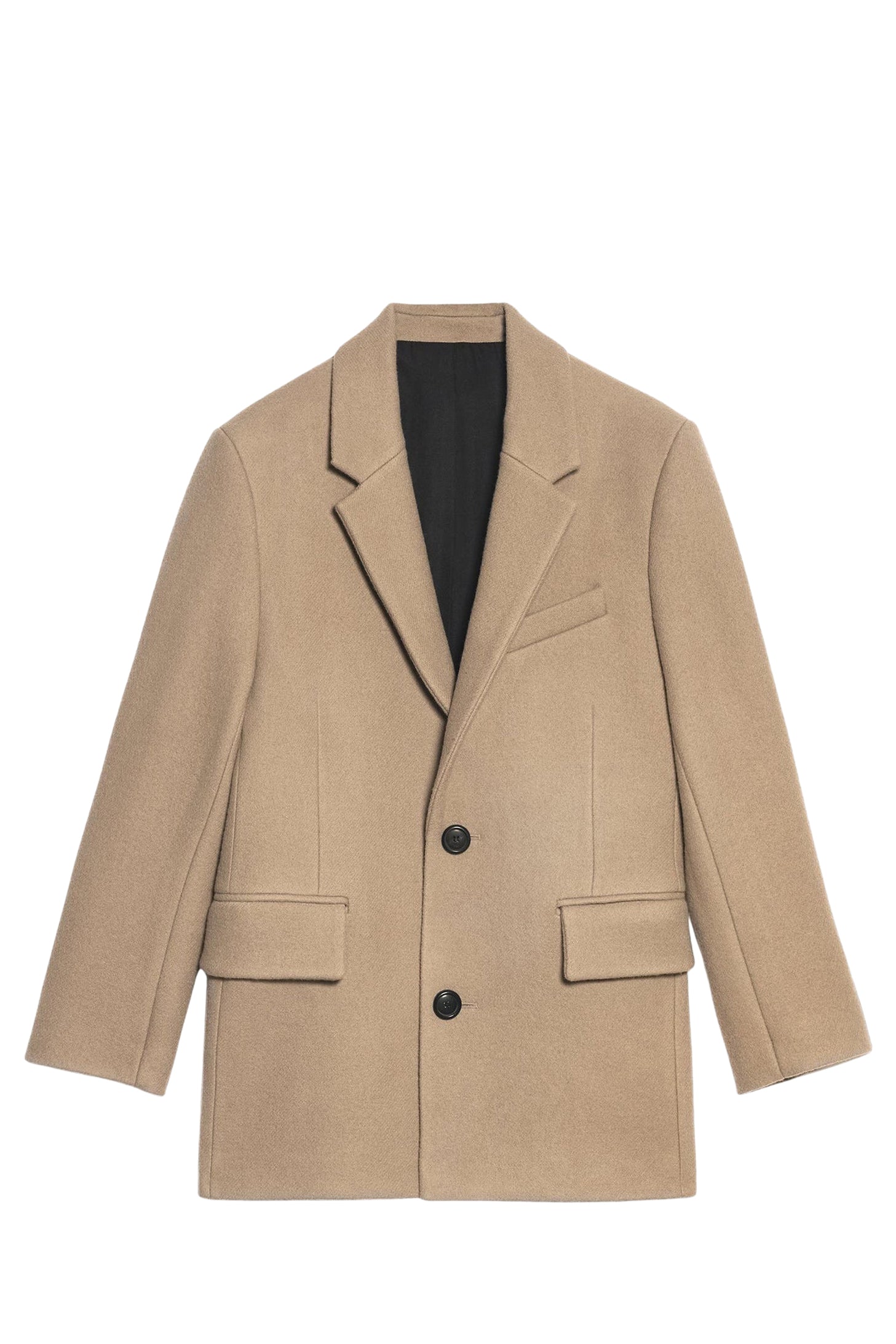 Manteau court structuré en laine - Beige