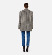 Manteau court structuré en laine - Black & Off White