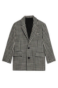 Manteau court structuré en laine - Black & Off White