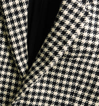 Manteau court structuré en laine - Black & Off White