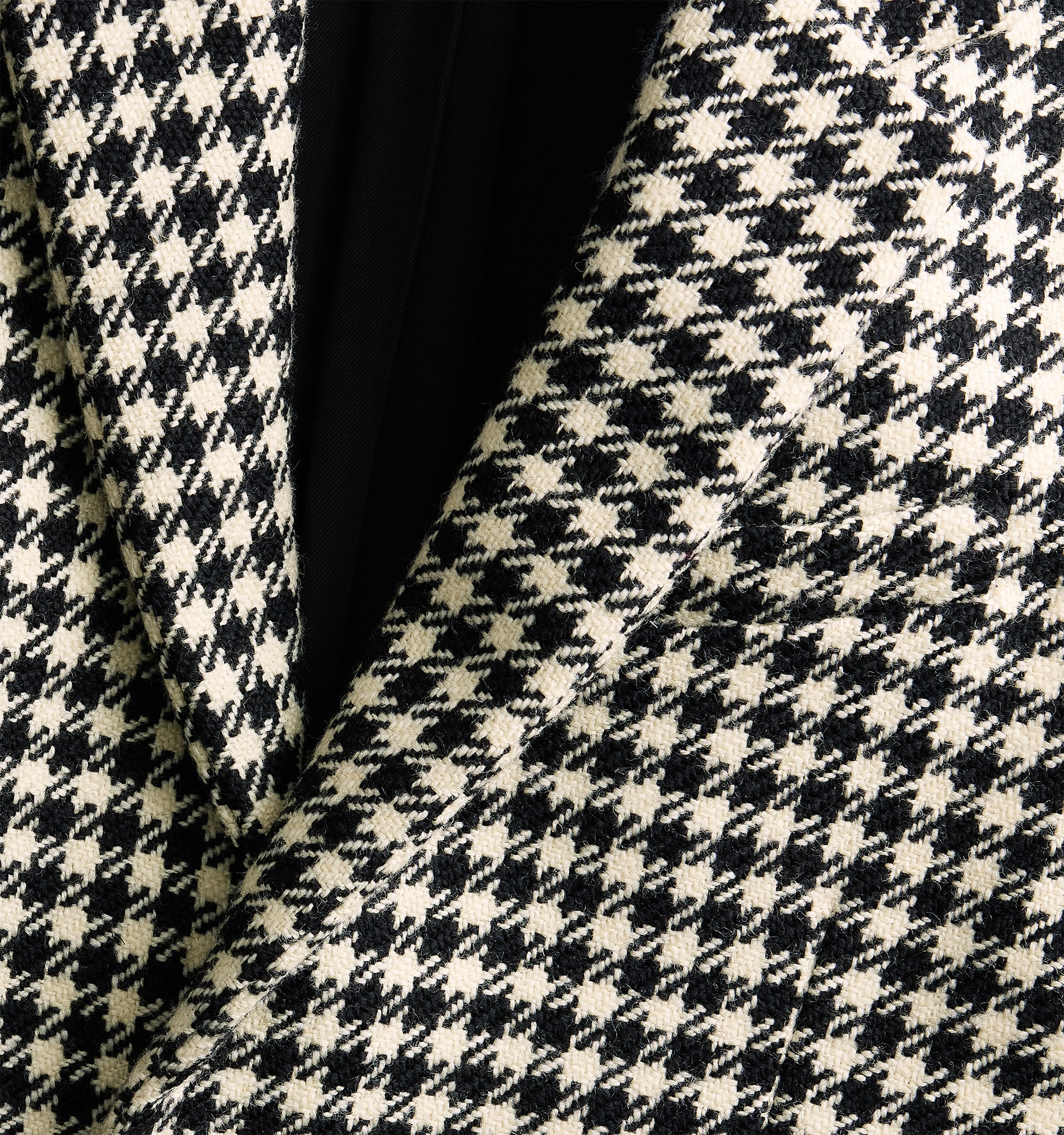 Manteau court structuré en laine - Black & Off White