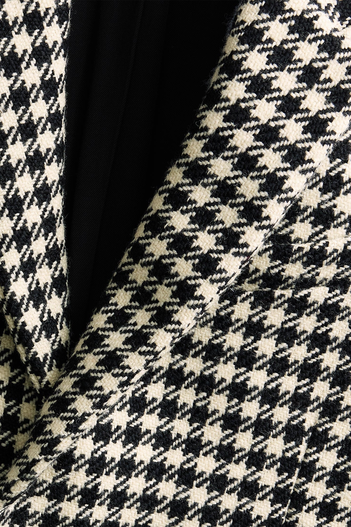 Manteau court structuré en laine - Black & Off White