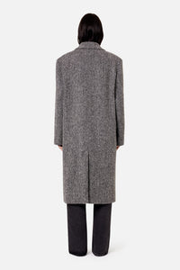 Manteau structuré à boutons en laine - Grey & Black