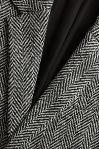 Manteau structuré à boutons en laine - Grey & Black