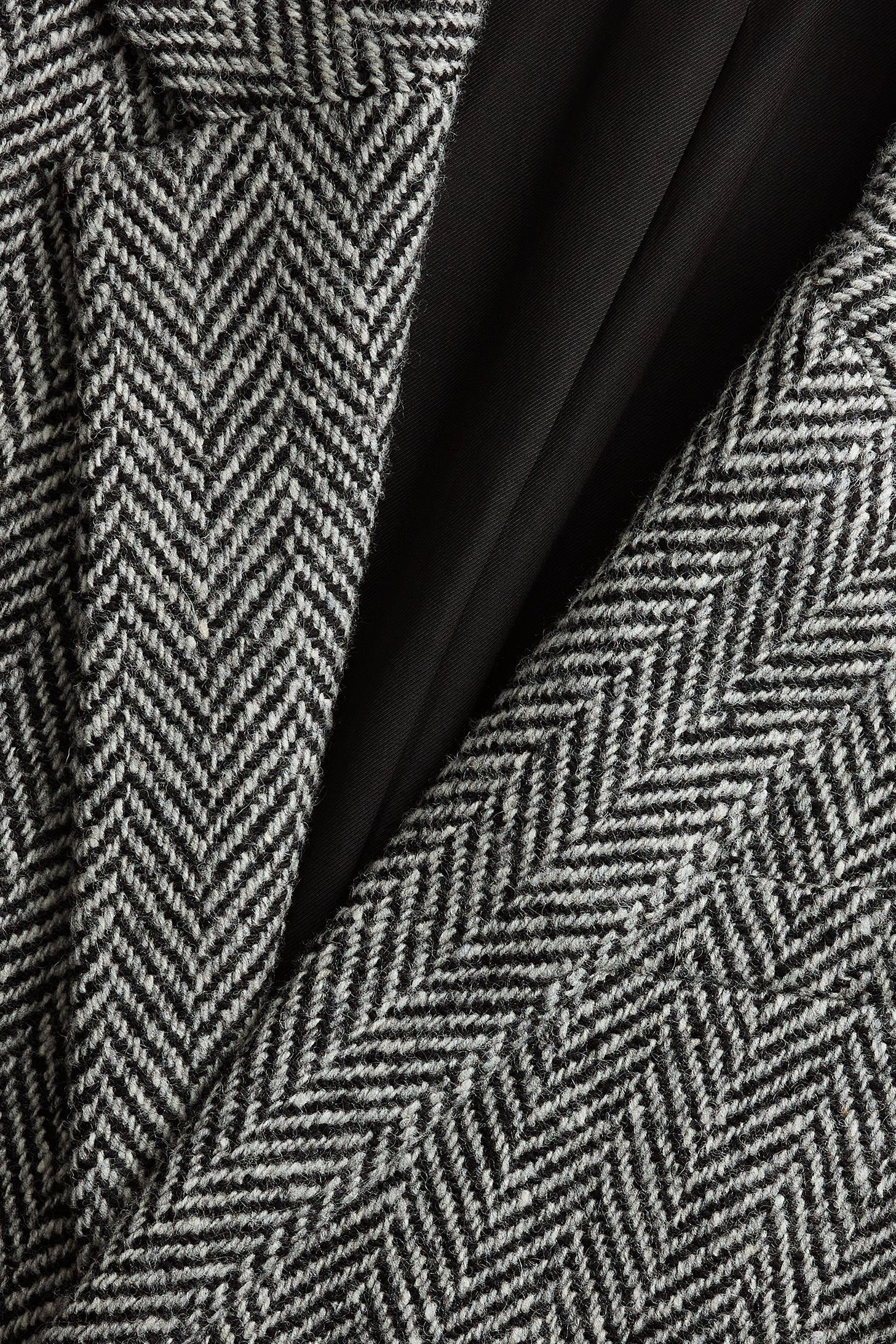 Manteau structuré à boutons en laine - Grey & Black