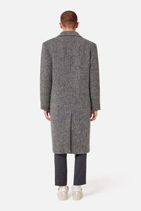 Manteau structuré à boutons en laine - Grey & Black