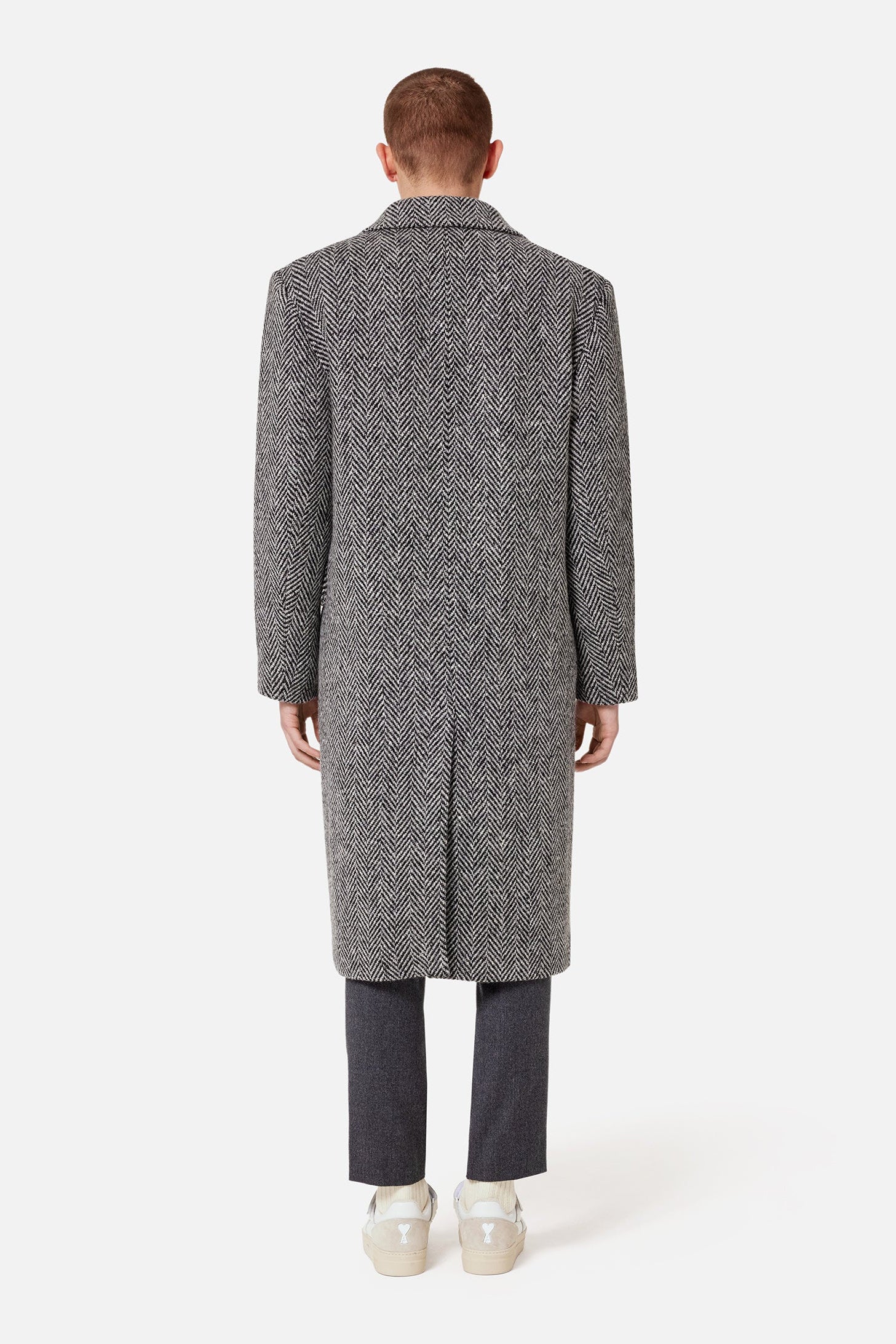 Manteau structuré à boutons en laine - Grey & Black