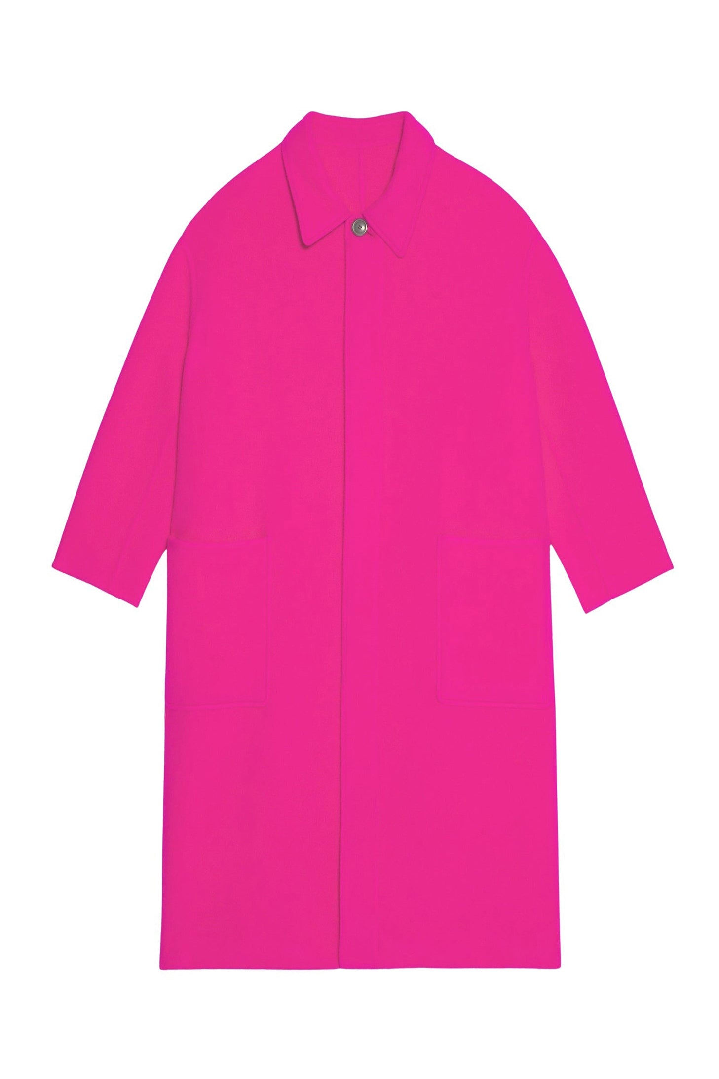 Manteau oversize en laine - Fuchsia