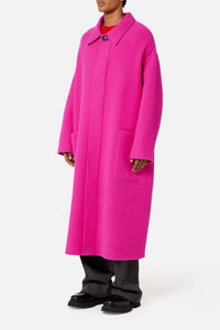 Manteau oversize en laine - Fuchsia