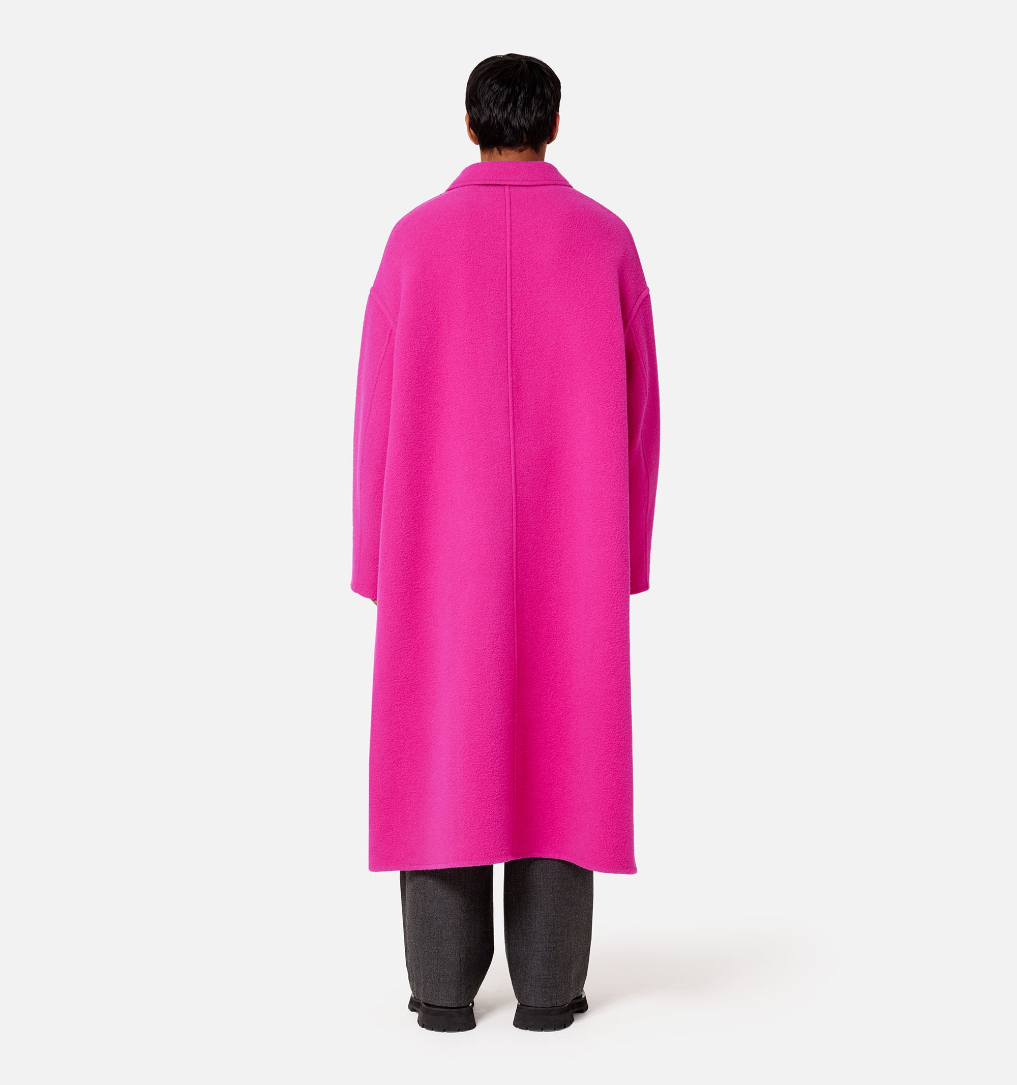 Manteau oversize en laine - Fuchsia
