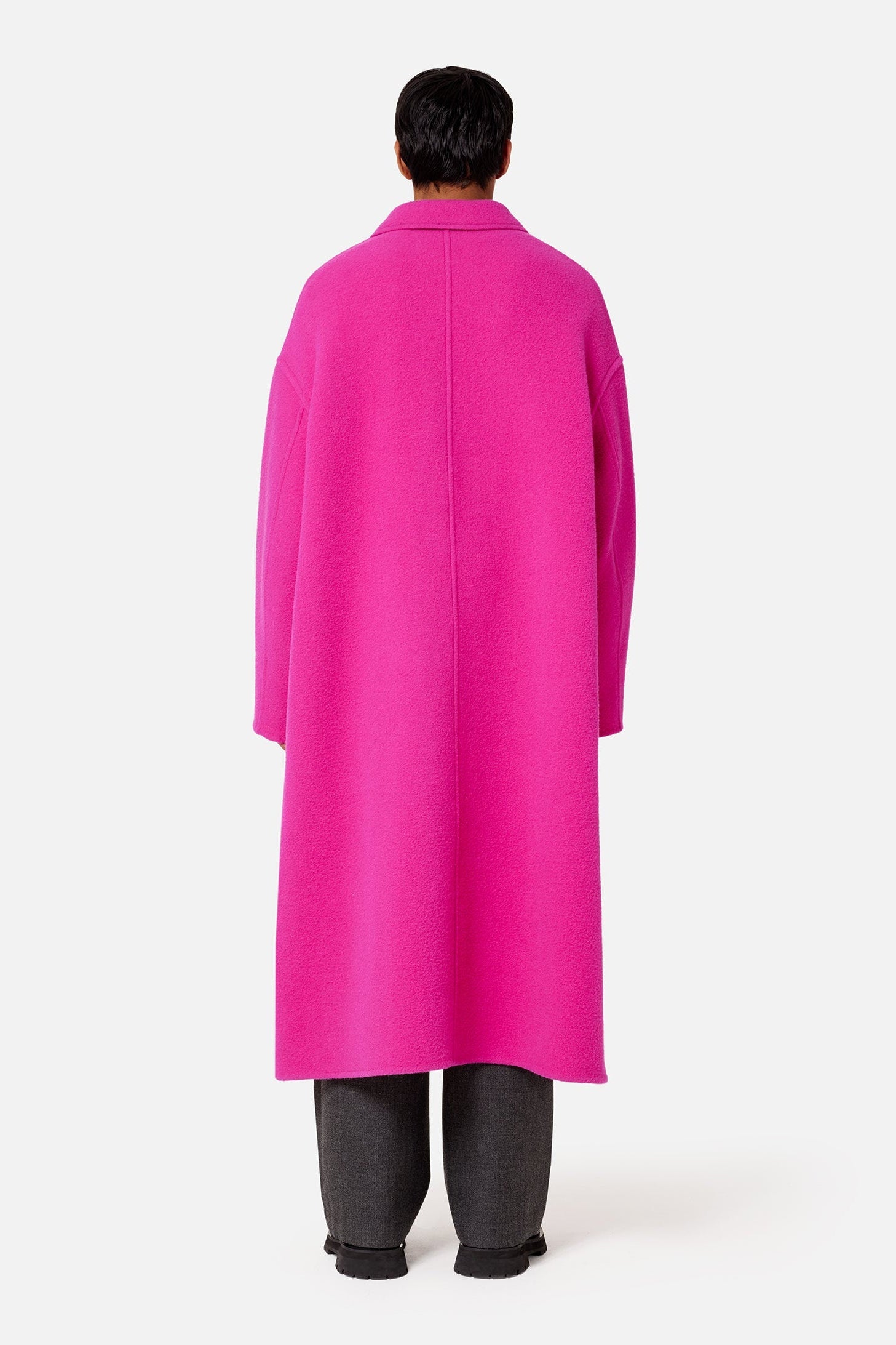 Manteau oversize en laine - Fuchsia