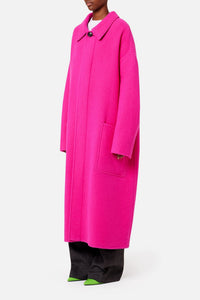 Manteau oversize en laine - Fuchsia