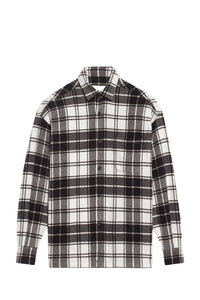 Surchemise Ami Paris à carreaux imprimée en laine - Off White